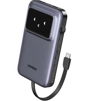 Ugreen Uno 10.000mAh 30w QC polnilna prenosna baterija z vgrajenim USB-C kablom