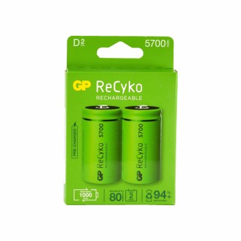 GP polnilna baterija tip-D 1,2V-5700 mAh 2 kom 570DHCB Ni-Mh ReCyko