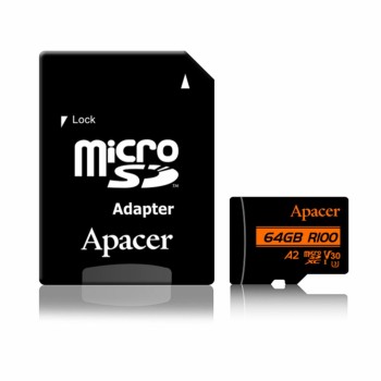 APACER microSD XC 64GB spominska kartica U3 R100 V30 A2 AP64GMCSX10U8-R