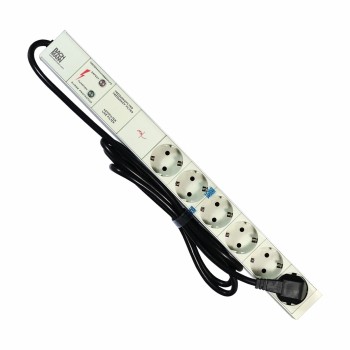 Bachmann razdelilec rack 6x220V ALU siv prenapetostna za&scaron;čita + filter 333.402