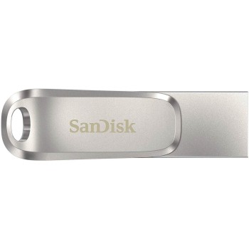 USB C & USB DISK SanDisk 64GB Ultra Dual LUXE, 3.1, srebrn, Type-A in C, kovinski, branje do 150MB/s
