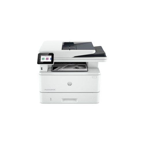 HP LaserJet Pro MFP 4102fdn, večfunkcijski monokromatski laserski tiskalnik za format A4; tisk do 40 ppm, kopiranje do 38 ppm, kapaciteta papirja 350 listov, povezljivost LAN in USB.