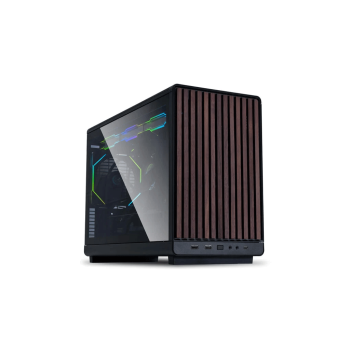 Računalni&scaron;ko ohi&scaron;je Lian Li DAN Cases A3 Wood, kaljeno steklo, Micro-ATX, črno