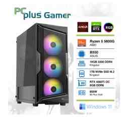 Slika izdelka: PCPLUS Gamer Ryzen 5 5600G 16GB 1TB NVMe SSD GeForce RTX 4060 Ti 8GB RGB Windows 11 Home gaming namizni računalnik