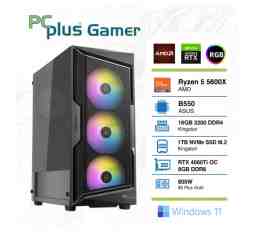 Slika izdelka: PCPLUS Gamer Ryzen 5 5600X 16GB 1TB NVMe SSD GeForce RTX 4060 Ti 8GB RGB Windows 11 Home gaming namizni računalnik