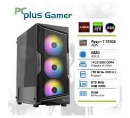 Slika izdelka: PCPLUS Gamer Ryzen 7 5700X 16GB 1TB NVMe SSD GeForce RTX 4060 8GB RGB gaming namizni računalnik