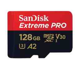 Slika izdelka: SANDISK Extreme PRO microSDXC 128GB UHS-I 4K UHD (SDSQXCD-128G-GN6MA) spominska kartica