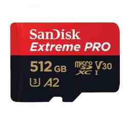 Slika izdelka: SANDISK Extreme PRO microSDXC 512GB UHS-I 4K UHD (SDSQXCD-512G-GN6MA) spominska kartica
