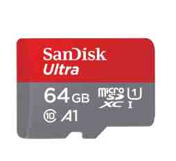 Slika izdelka: SANDISK Ultra microSDXC 64GB UHS-I FHD SD adapter (SDSQUAB-064G-GN6MA) spominska kartica