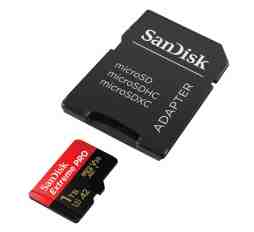 Slika izdelka: SDXC SANDISK MICRO 1TB EXTREME PRO, UHS-I, U3, V30, C10, A2, adapter