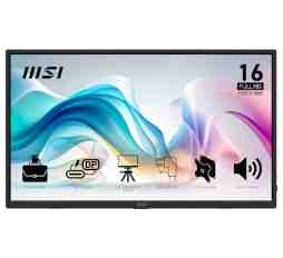 Slika izdelka: Zaslon MSI PRO MP165 E6 / 15.6" / FHD / IPS / 60Hz / 4ms (GtG) / prenosljiv / črn - PD 15W